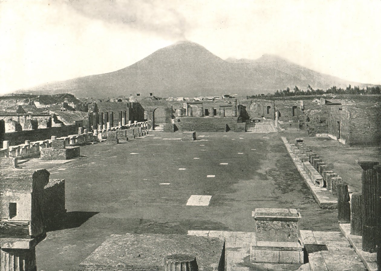 फोरम एट पोम्पेई एंड वेसुवियस, इटली, 1895। द्वारा अज्ञात