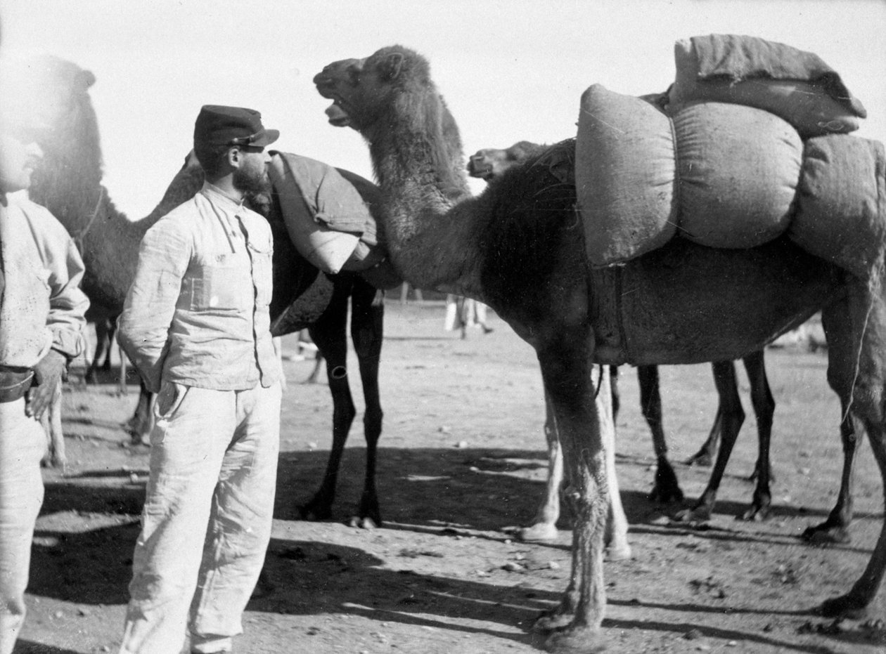 युद्धाभ्यास, बोउडेनिब, मोरक्को, 1911 पर फ्रांसीसी विदेशी सेना द्वारा अज्ञात