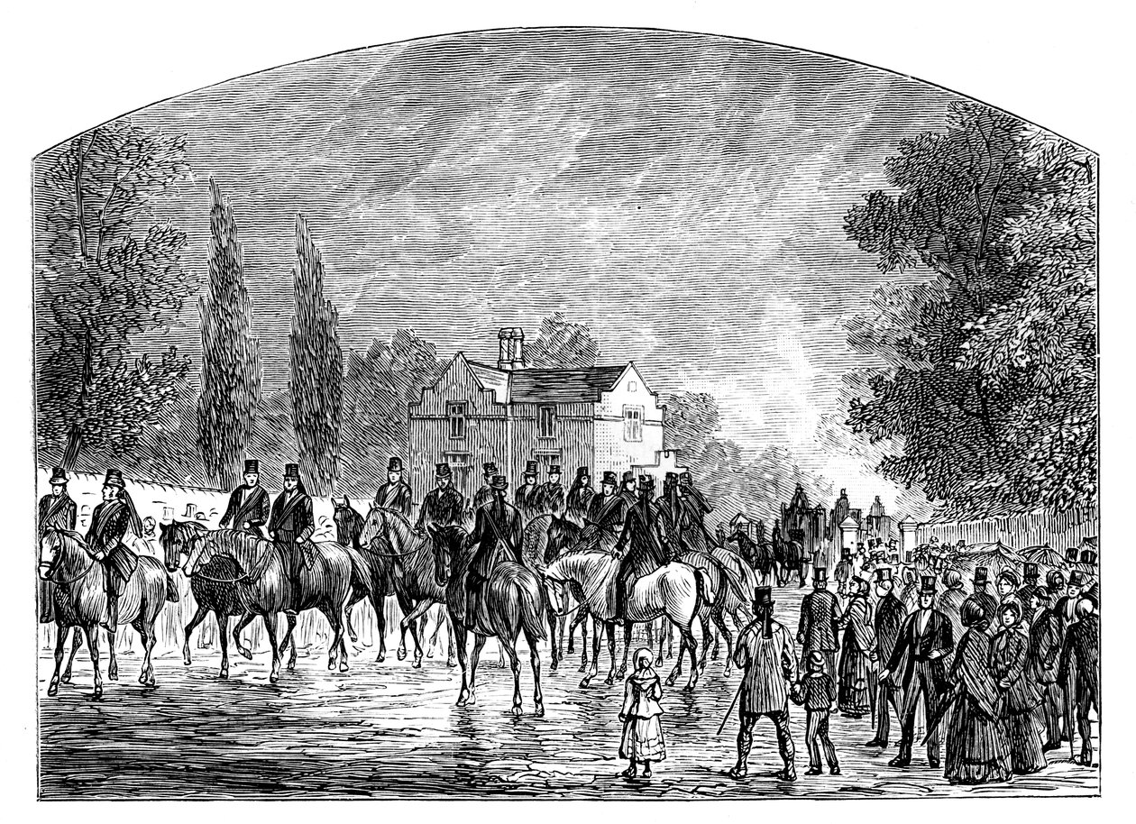 द फ्यूनरल ऑफ़ सर रॉबर्ट पील, स्टैफ़र्डशायर, 1850, सी 1888 द्वारा अज्ञात