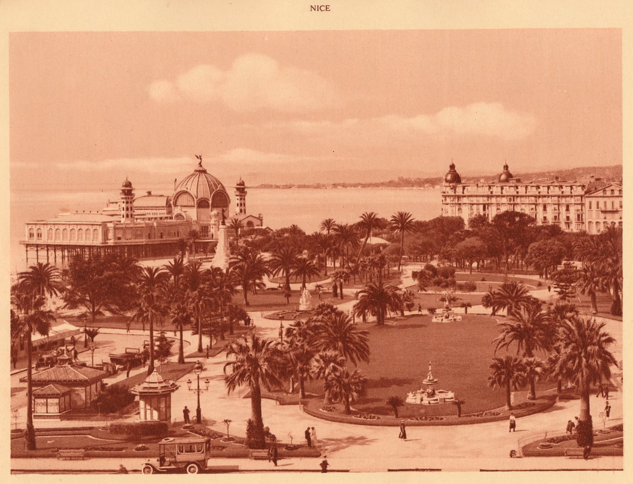 कैसीनो, नाइस, 1930 से देखा गया गार्डन। द्वारा अज्ञात