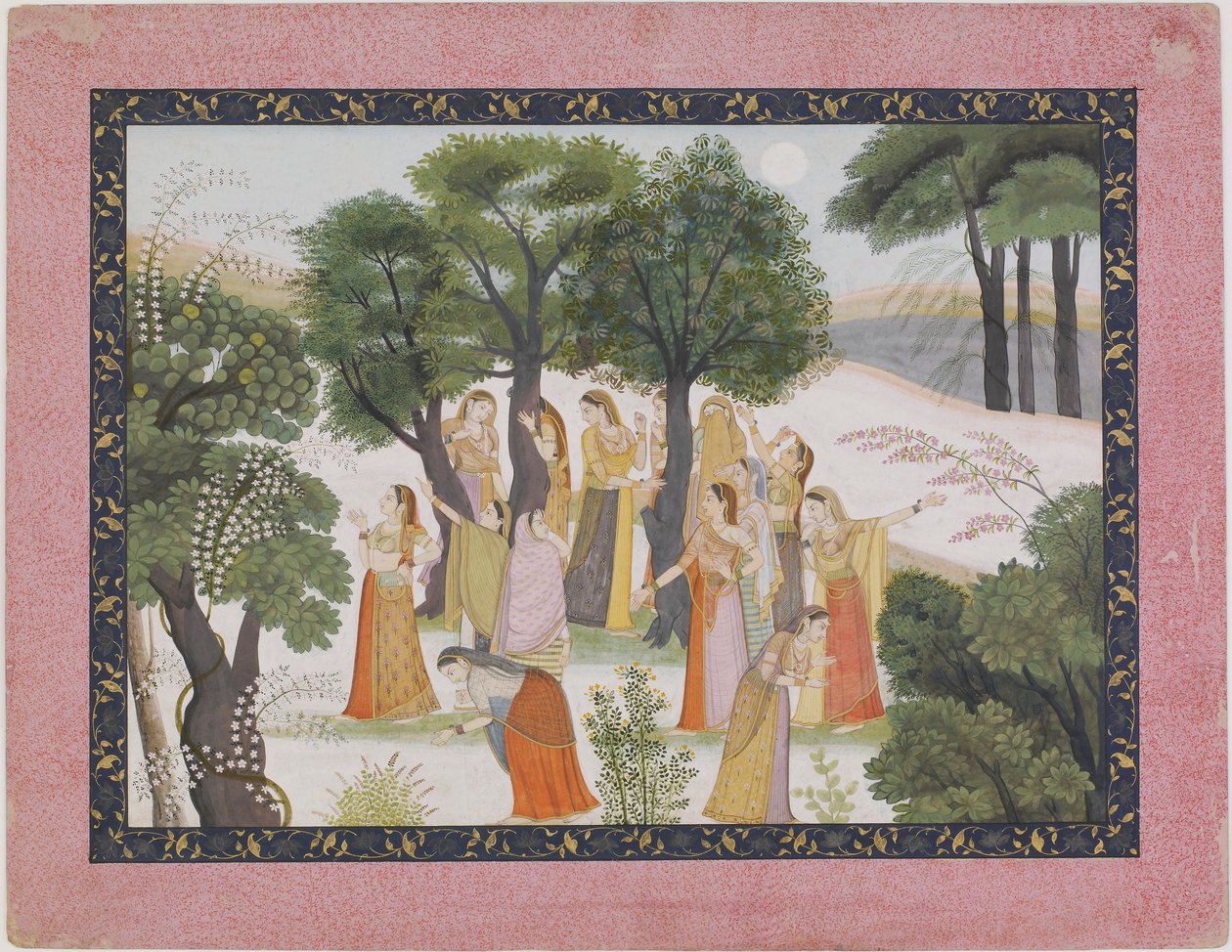 गोपियाँ भागवत पुराण से कृष्ण की खोज करती हैं, लगभग। 1780. द्वारा अज्ञात