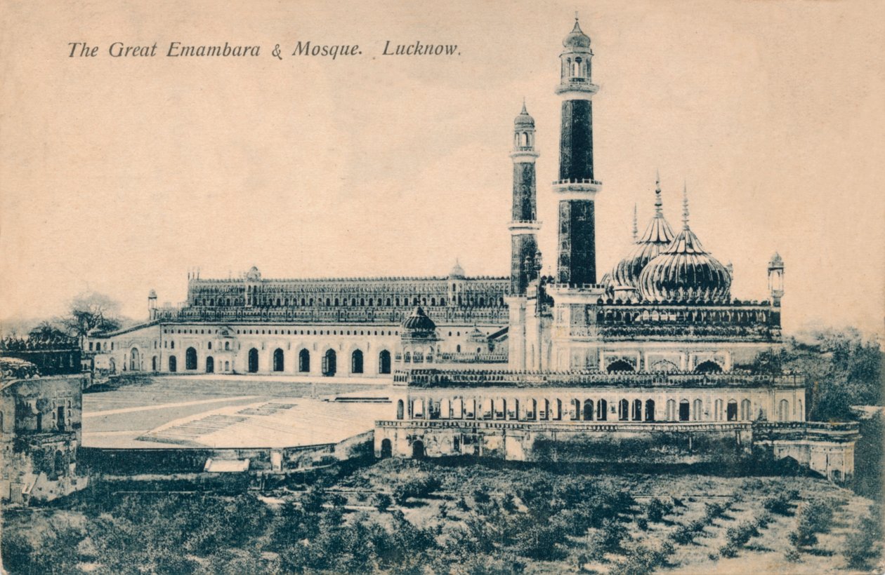 द ग्रेट इमामबाड़ा और मस्जिद। लखनऊ, c1900 द्वारा अज्ञात