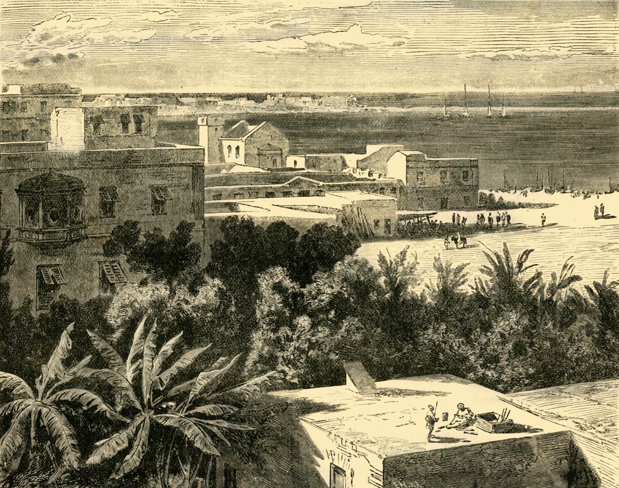 अलेक्जेंड्रिया में द ग्रेट हार्बर, 1890। द्वारा अज्ञात
