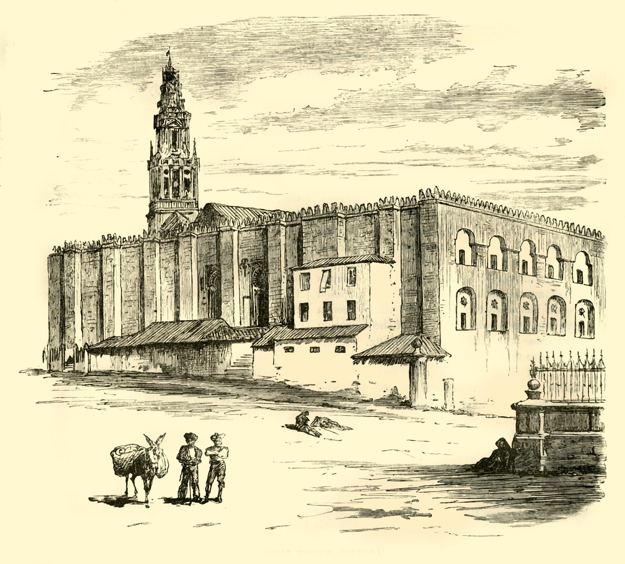 द ग्रेट मस्जिद, कॉर्डोवा, 1890। द्वारा अज्ञात