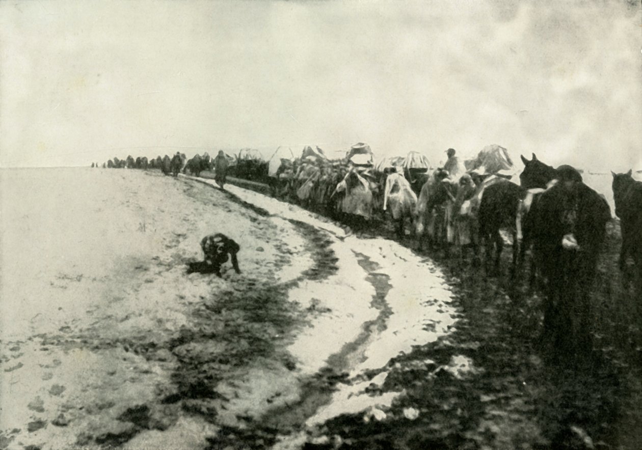 द ग्रेट सर्बियन रिट्रीट, 1919। द्वारा अज्ञात