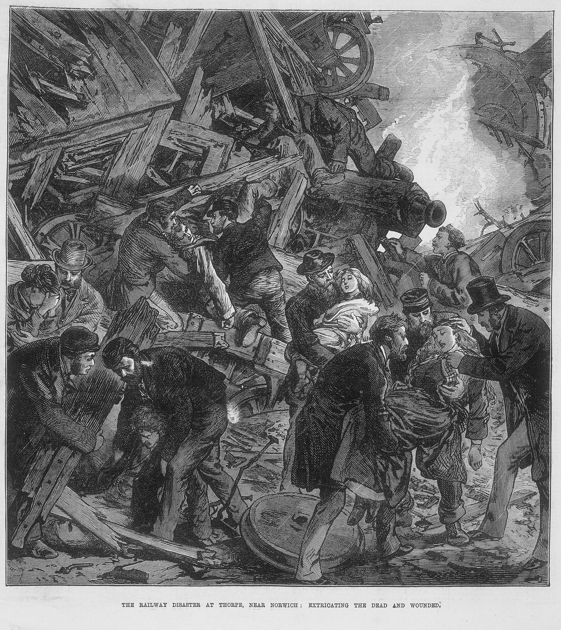 नॉर्विच के पास थोर्प में ग्रेट वेस्टर्न रेलवे आपदा, 10 सितंबर 1874 द्वारा अज्ञात