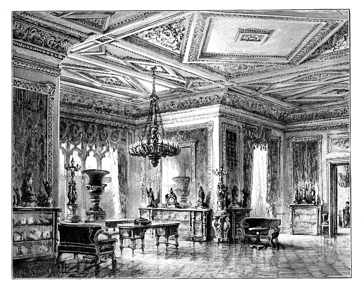 ग्रीन ड्राइंग रूम, विंडसर कैसल, c1888 द्वारा अज्ञात