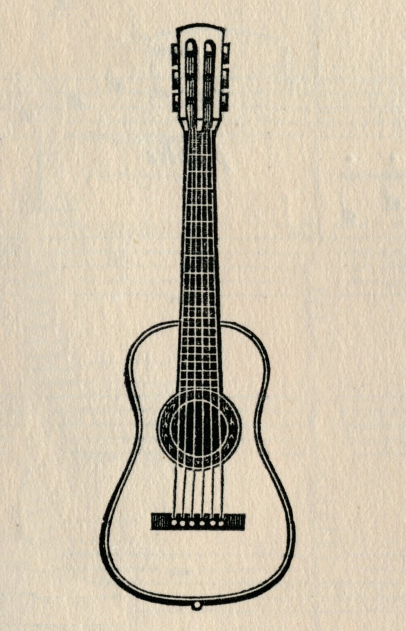 गिटार, 1895। द्वारा अज्ञात