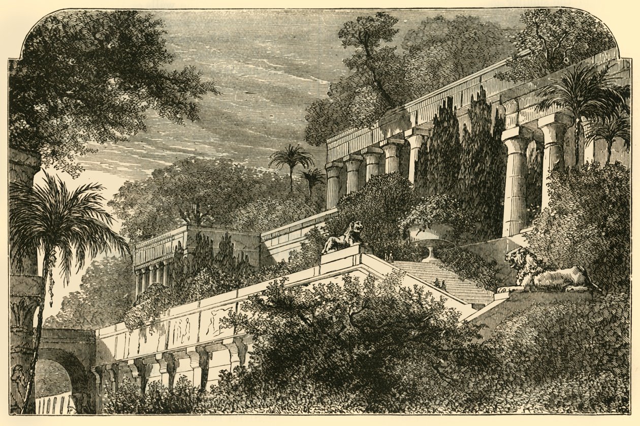 प्राचीन बाबुल का हैंगिंग गार्डन, 1890। द्वारा अज्ञात