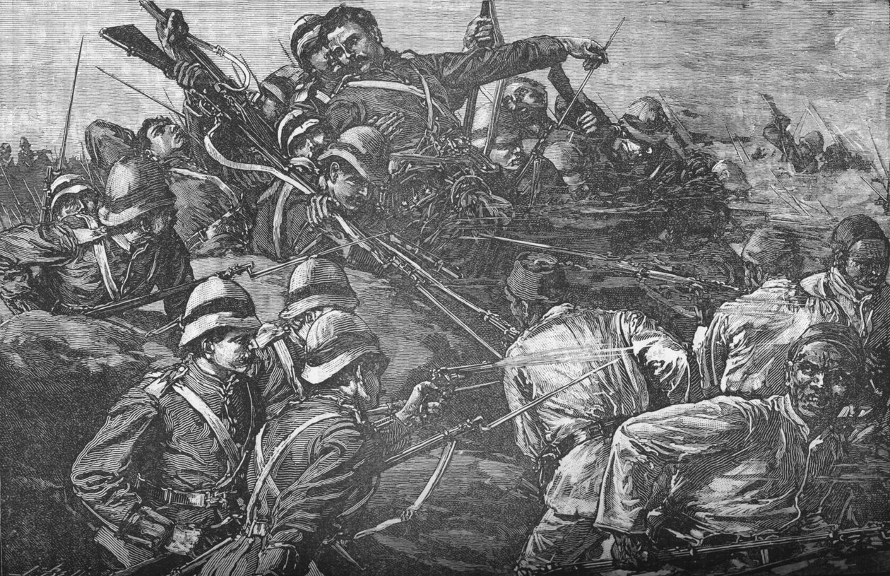 द टेललैंड-एल-केबीर पर हाइलैंड ब्रिगेड स्टर्लिंग द ट्रेंच, c1882 द्वारा अज्ञात