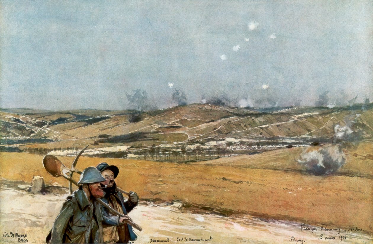 18 मार्च 1916, 1926 को फ्रांस की पहाड़ियों और किले डौमोंट, वर्दुन द्वारा अज्ञात