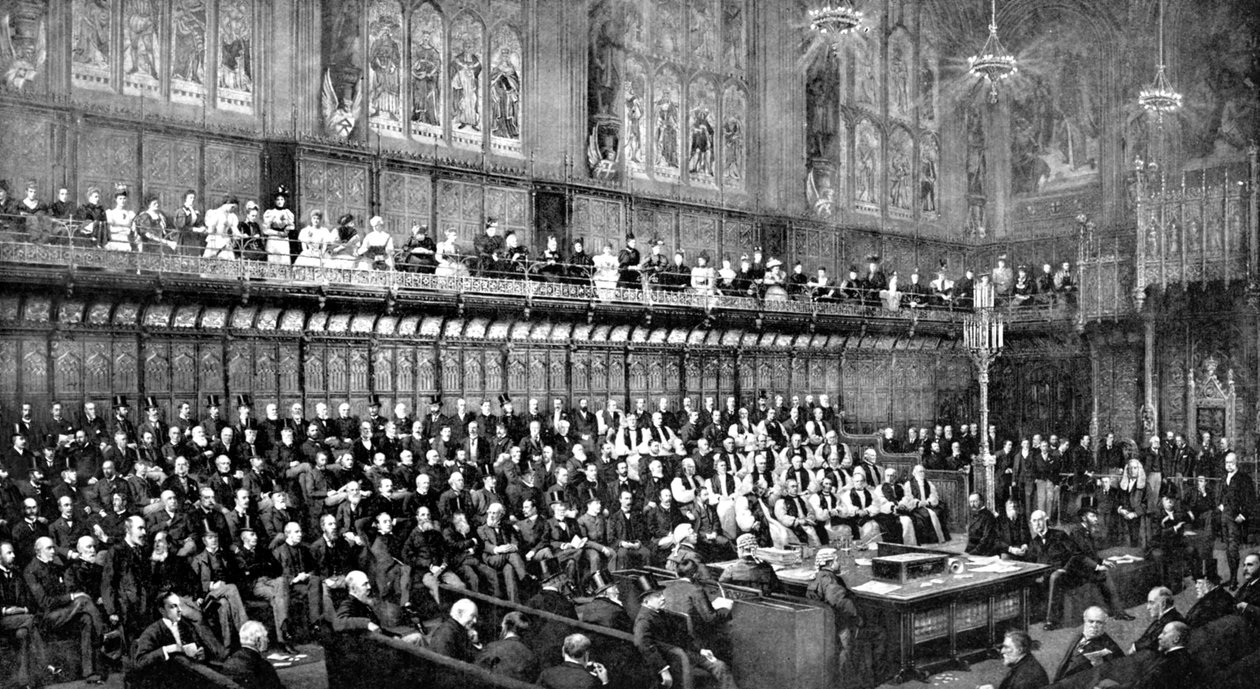 होम रूल डिबेट के दौरान हाउस ऑफ लॉर्ड्स, 1893 c1905 द्वारा अज्ञात