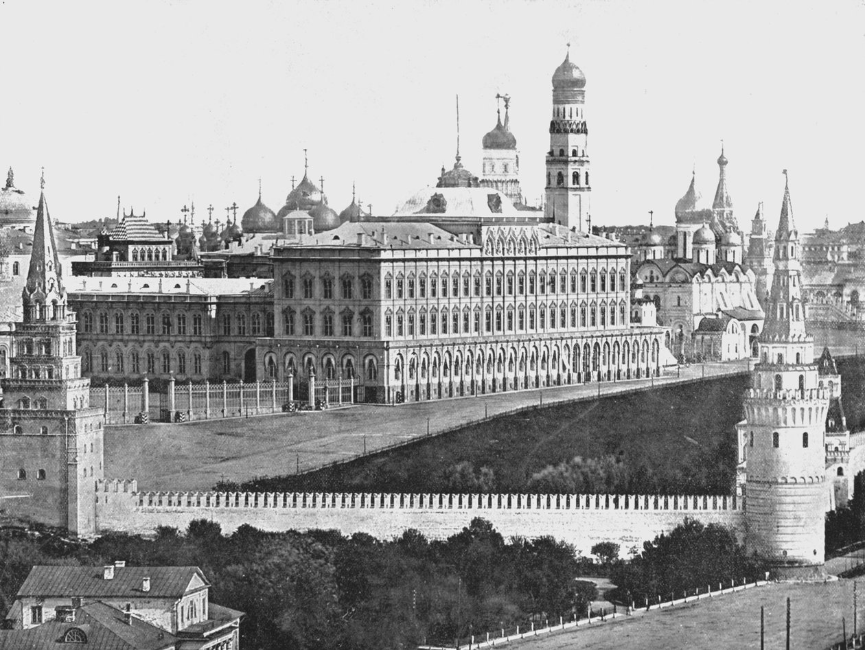 1895 में क्रेमलिन, मास्को, रूस के भीतर इंपीरियल पैलेस। द्वारा अज्ञात