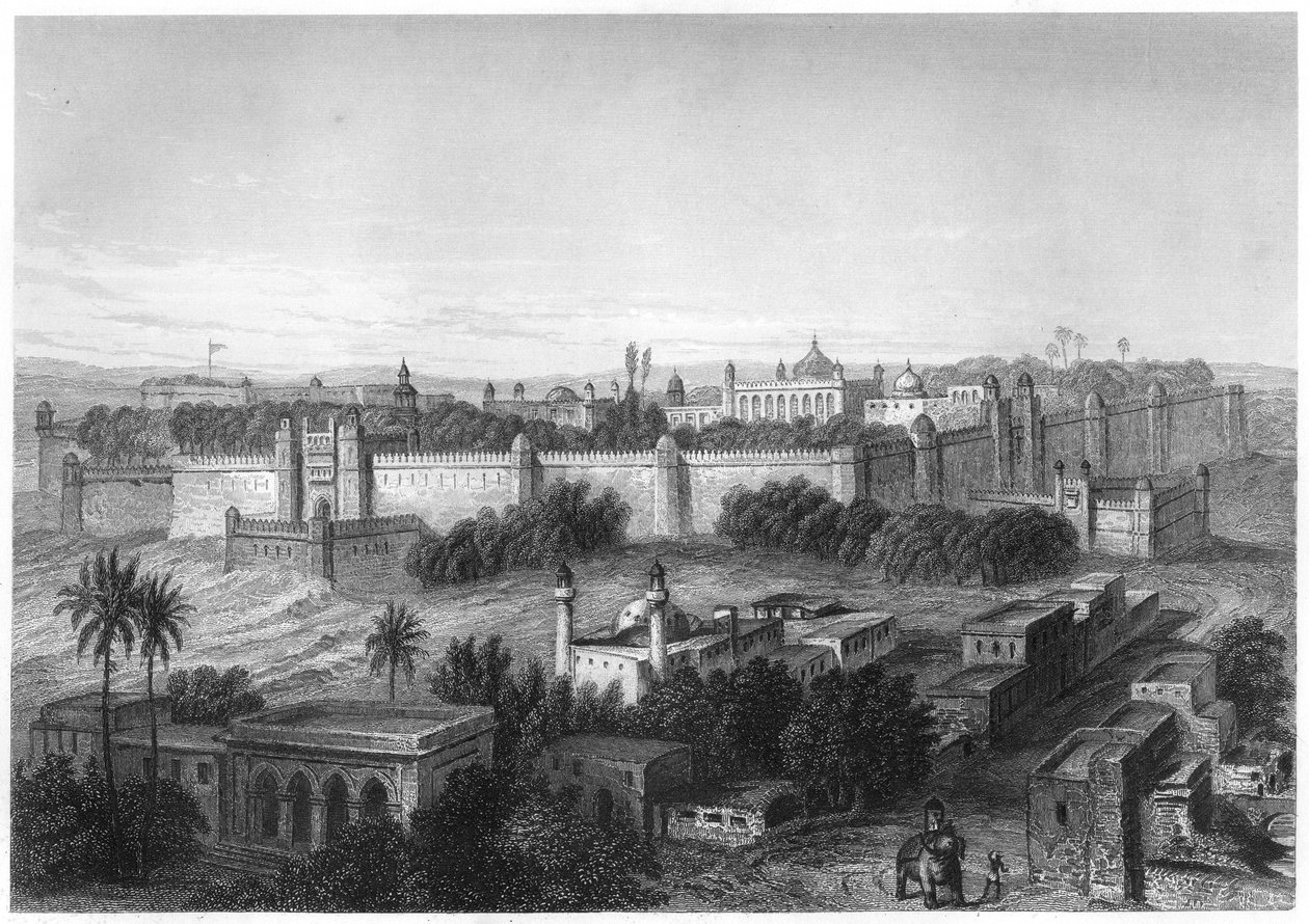 दिल्ली में किंग्स महल, c1860 द्वारा अज्ञात