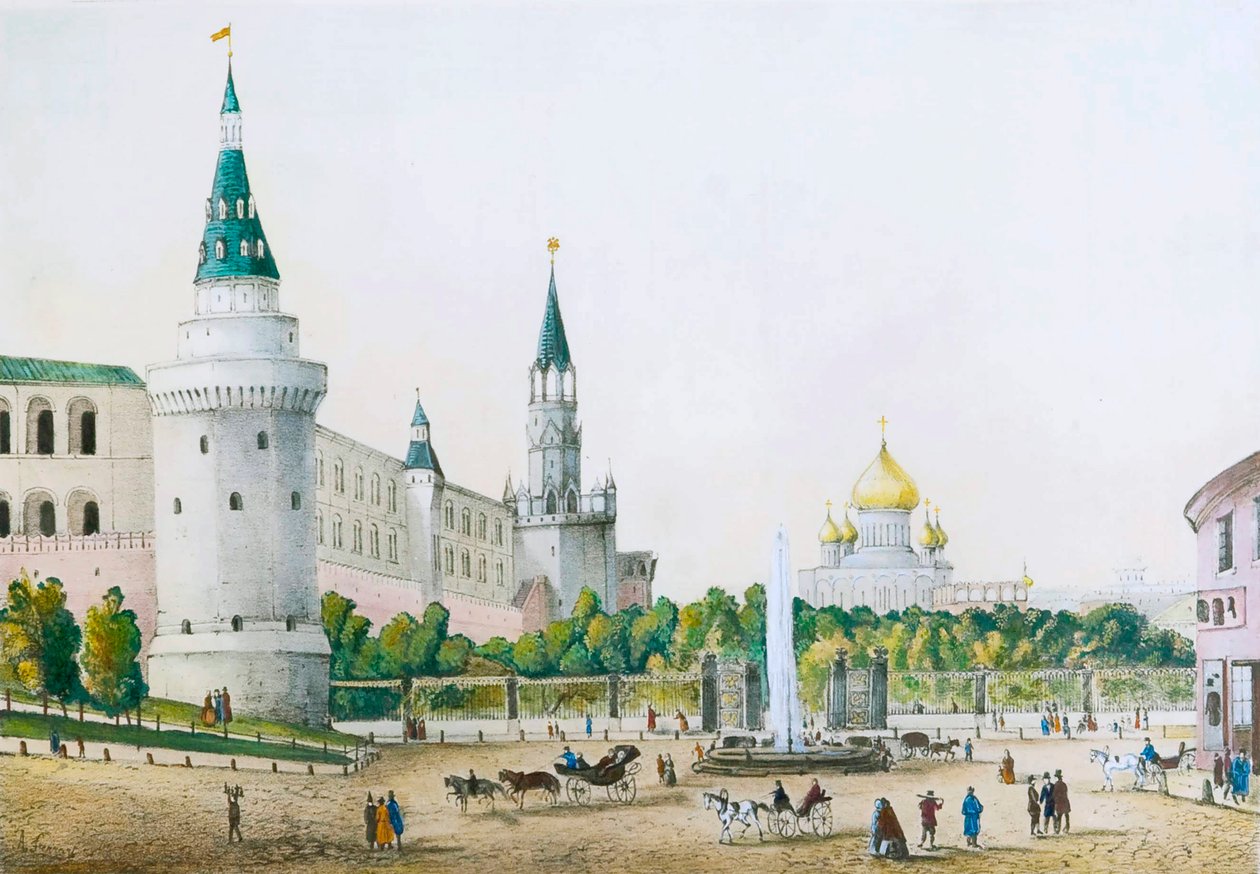 क्रेमलिन गार्डन, मॉस्को, रूस, c1830s-c1840s। द्वारा अज्ञात