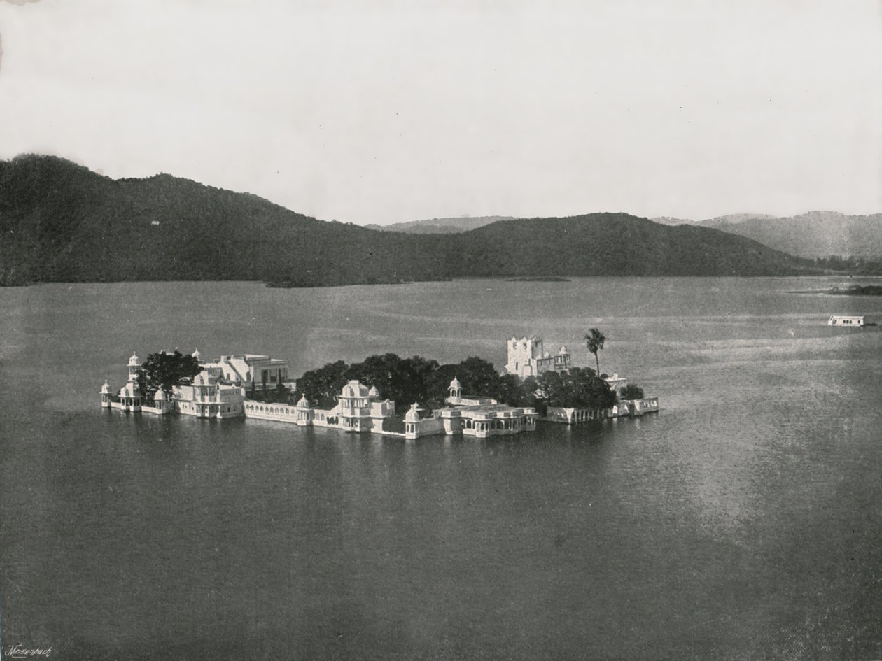 लेक पैलेस, उदयपुर, भारत, 1895। द्वारा अज्ञात
