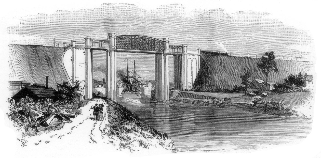 द लैचफोर्ड वियाडक्ट, मैनचेस्टर शिप कैनाल, 1894 द्वारा अज्ञात