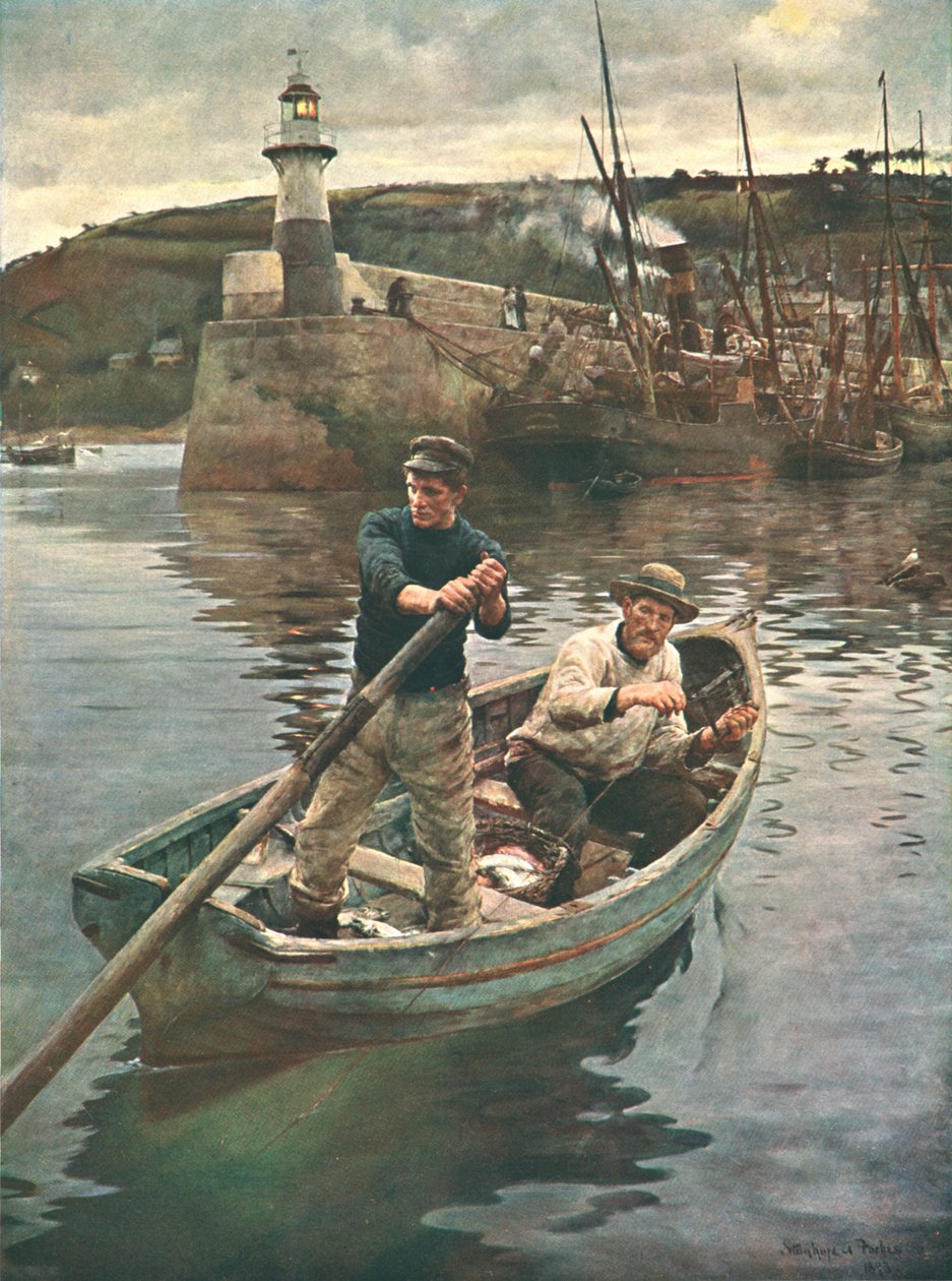 द लाइटहाउस न्यूलिन, कॉर्नवॉल, 1893, c1902। द्वारा अज्ञात