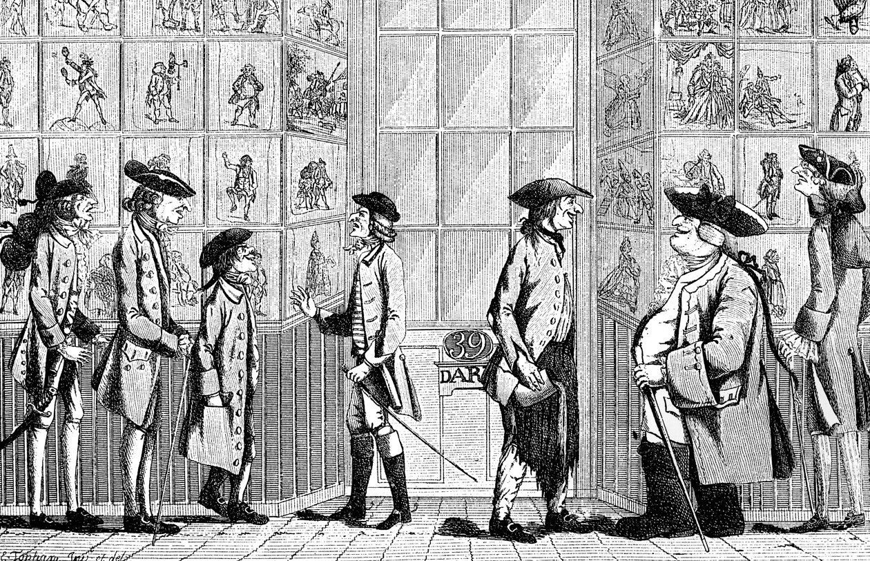 मकारोनी प्रिंट शॉप, 1772 द्वारा अज्ञात