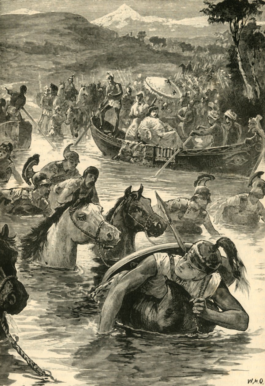 मेसेडोनियन क्रॉसिंग जकार्टेस, 1890। द्वारा अज्ञात