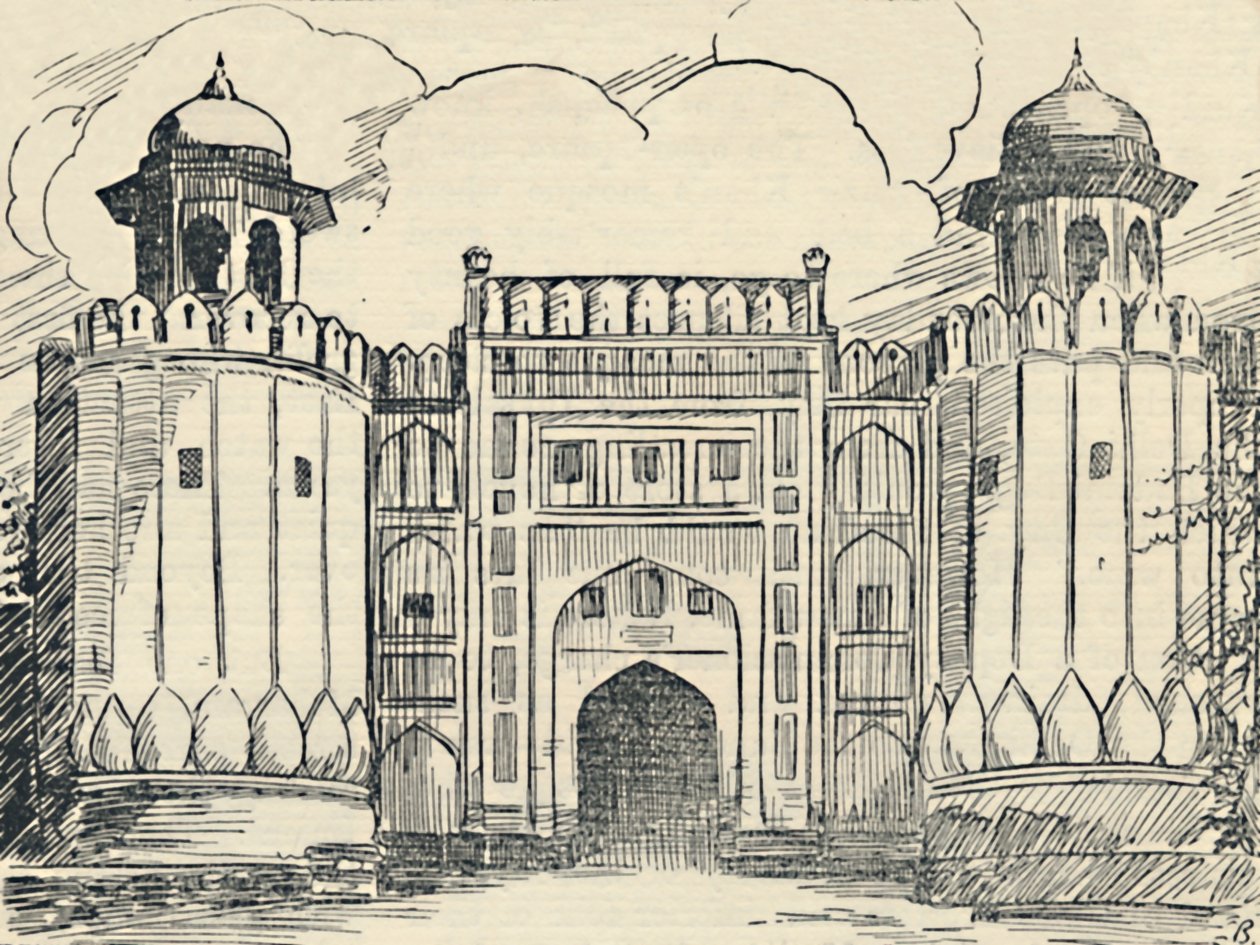 द मेन गेट - लाहौर फोर्ट, 1936। द्वारा अज्ञात