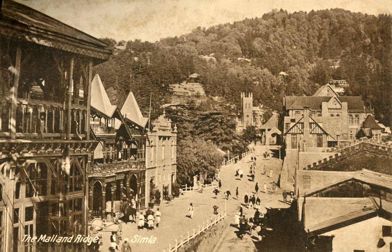 द मॉल एंड रिज - सिमला, c1918-c1939 द्वारा अज्ञात