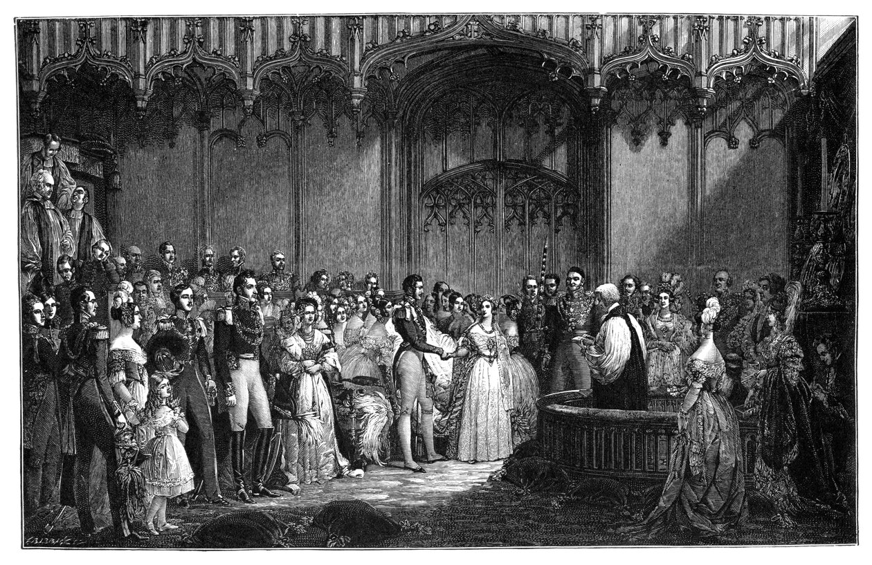 1840, क्वीन विक्टोरिया और राजकुमार अल्बर्ट की शादी द्वारा अज्ञात
