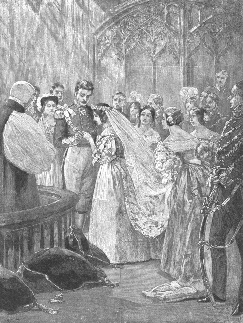 1840, 1901 में सेंट जेम्ज़ पैलेस में महारानी विक्टोरिया और प्रिंस अल्बर्ट की शादी। द्वारा अज्ञात