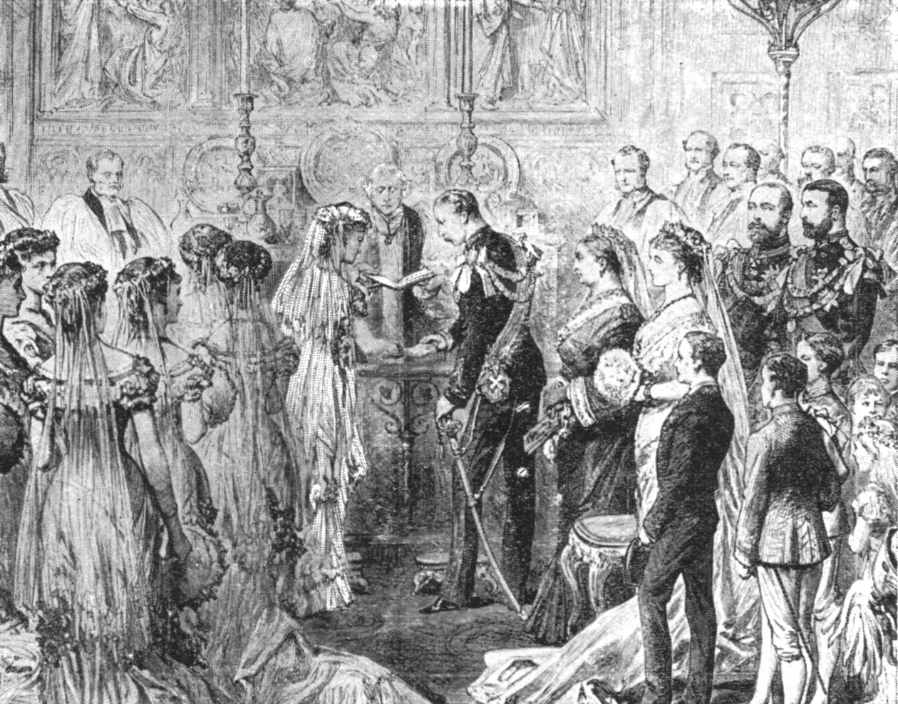 प्रूशिया की राजकुमारी लुईस मार्गरेट के साथ द ड्यूक ऑफ कनॉट की शादी ... 1879, 1901। द्वारा अज्ञात