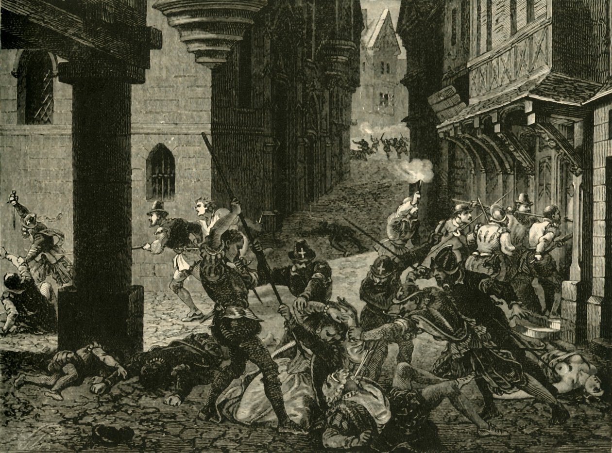 सेंट बार्थोलोम्यू का नरसंहार, 1572, 1890। द्वारा अज्ञात