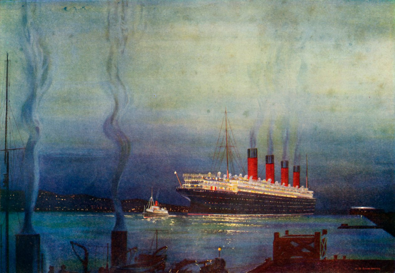 चेरबर्ग में Mauretania, c1930। द्वारा अज्ञात