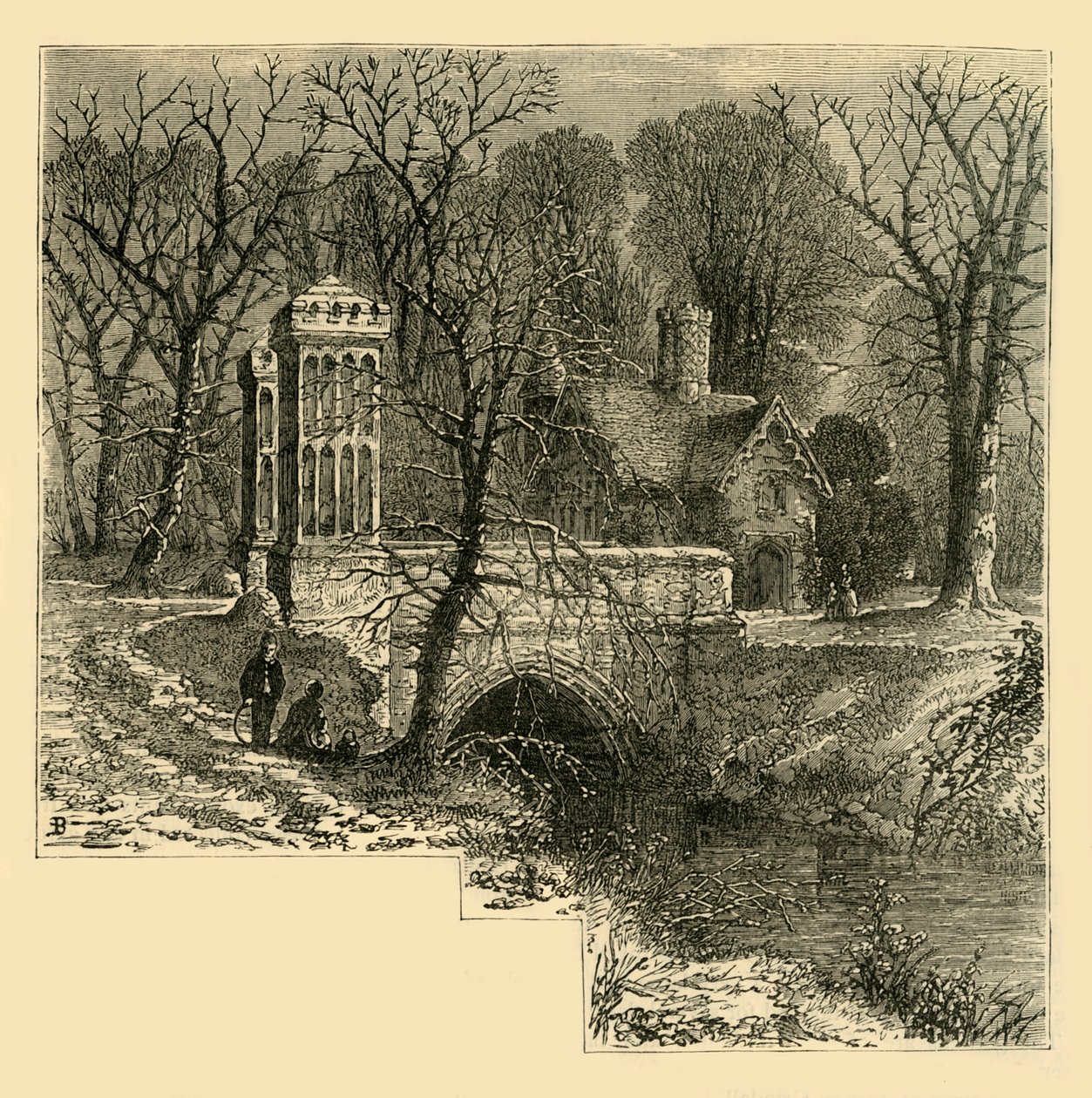 Moat, फुलहम पैलेस, c1878। द्वारा अज्ञात