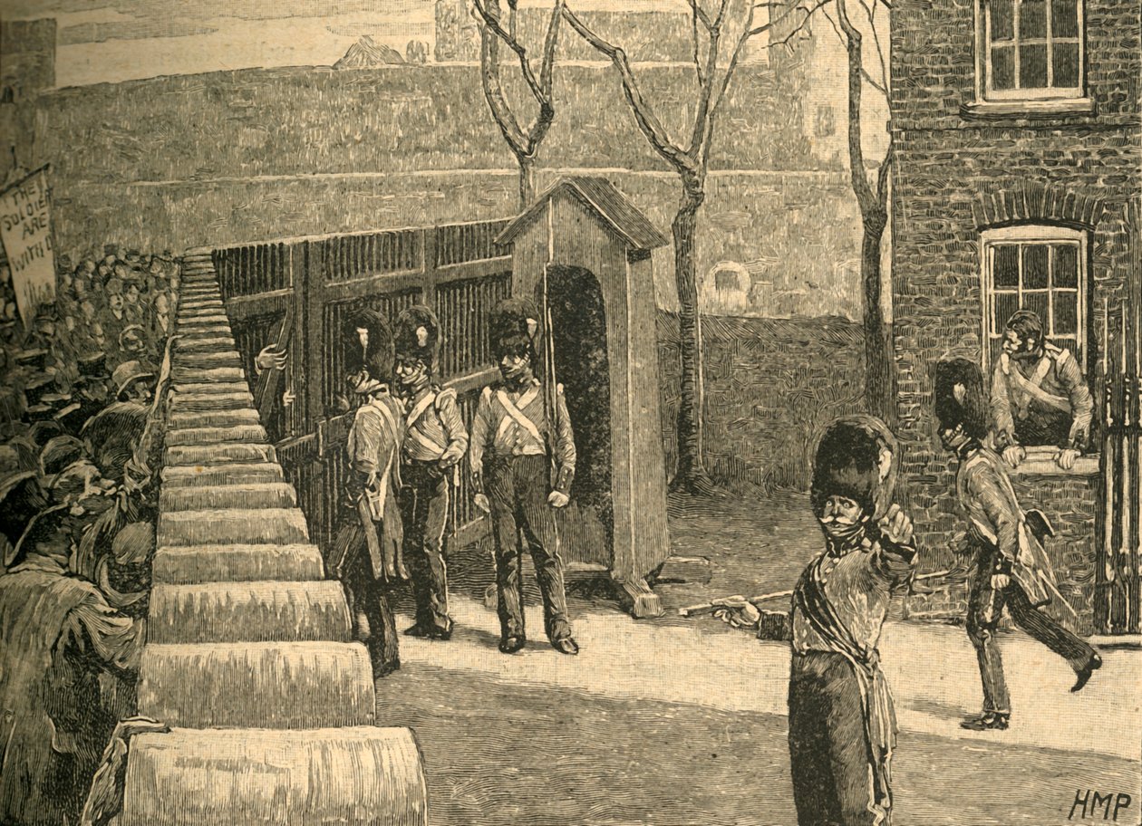 1816 c1890 के लंदन के टॉवर समेंसिंग की भीड़। द्वारा अज्ञात