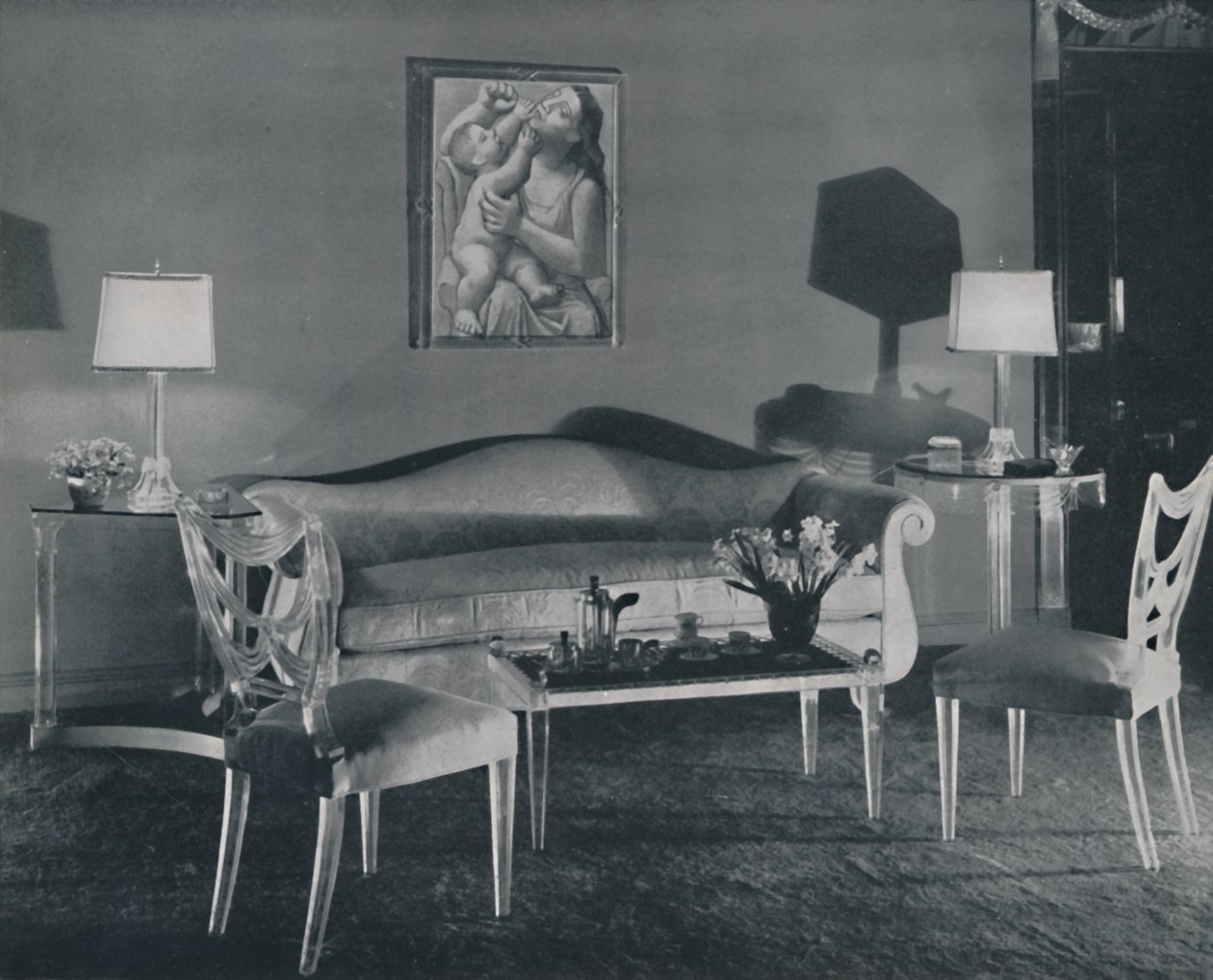 मॉडर्न लिविंग रूम, 1942। द्वारा अज्ञात