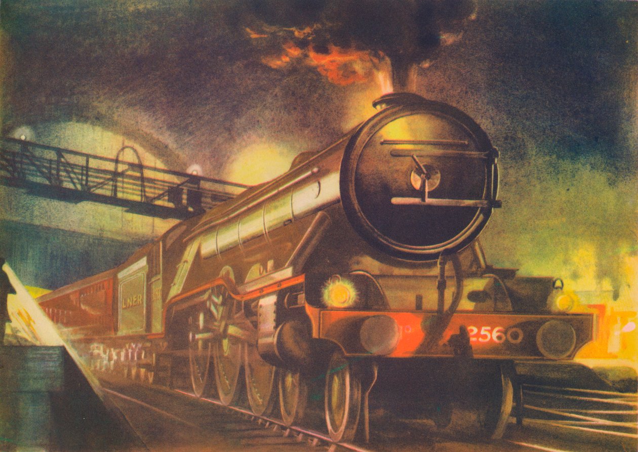 द नाइट स्कॉट्समैन, LNER, किंग्स क्रॉस को छोड़कर, 1940 द्वारा अज्ञात