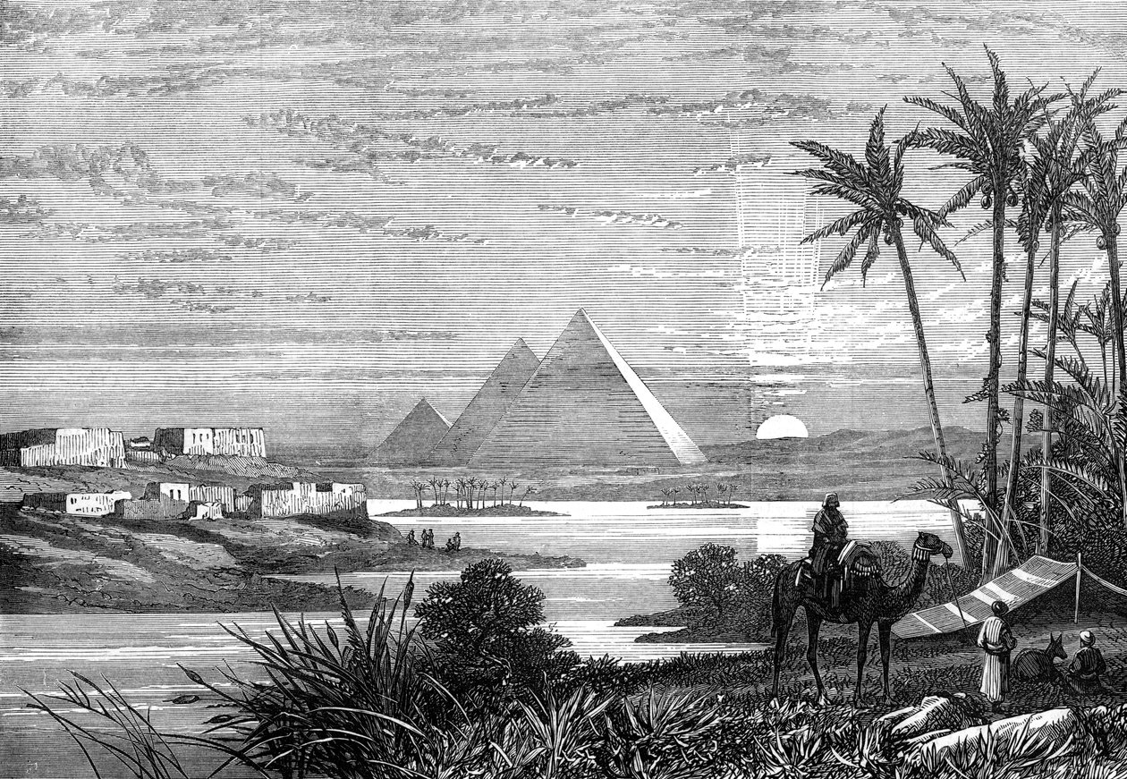 1874 में बोलाक रोड से नील और पिरामिड द्वारा अज्ञात