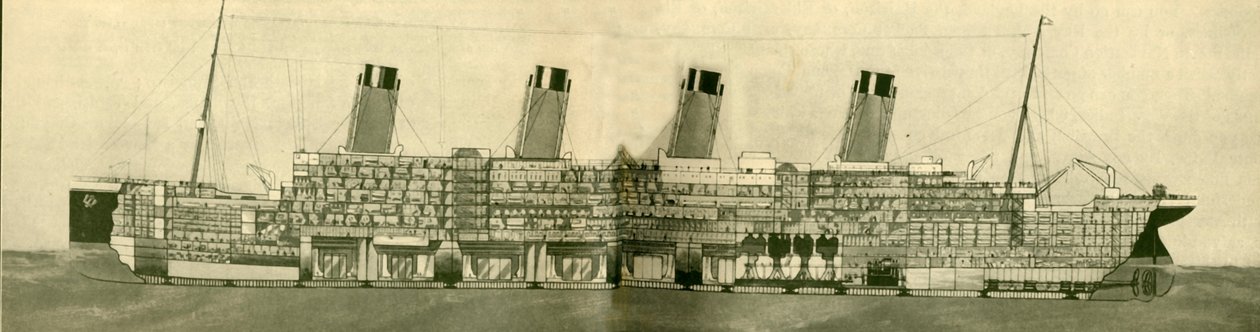 ओलंपिक 46,439 टन धारा में दिखाया गया, c1930। द्वारा अज्ञात