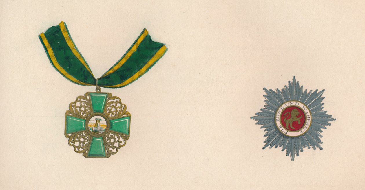 द एडिन ऑफ द लॉयन ऑफ द बैडन गोल्डन लायन ऑफ डारिंगन, c19 वीं शताब्दी द्वारा अज्ञात