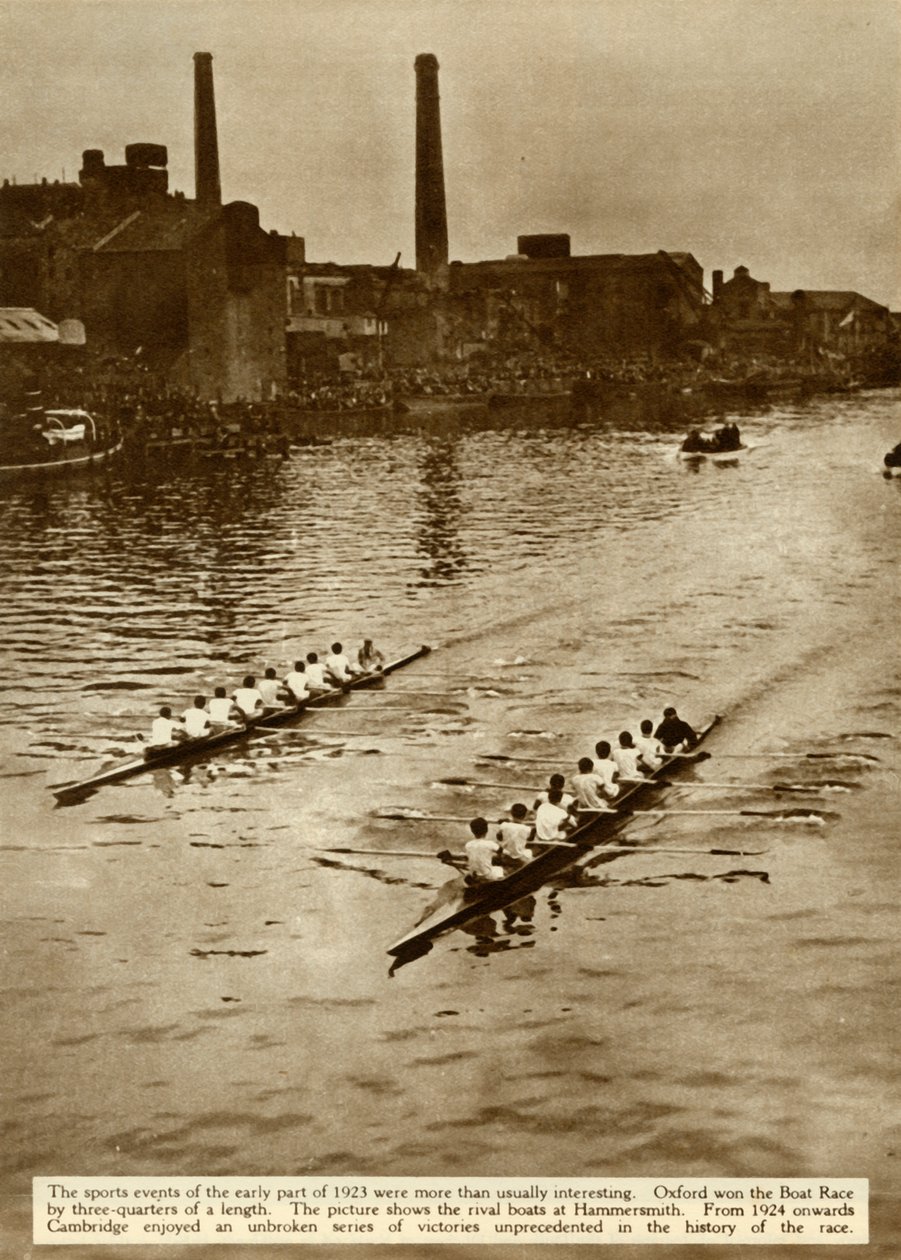 ऑक्सफोर्ड और कैम्ब्रिज बोट रेस, लंदन, 1923, 1935। द्वारा अज्ञात
