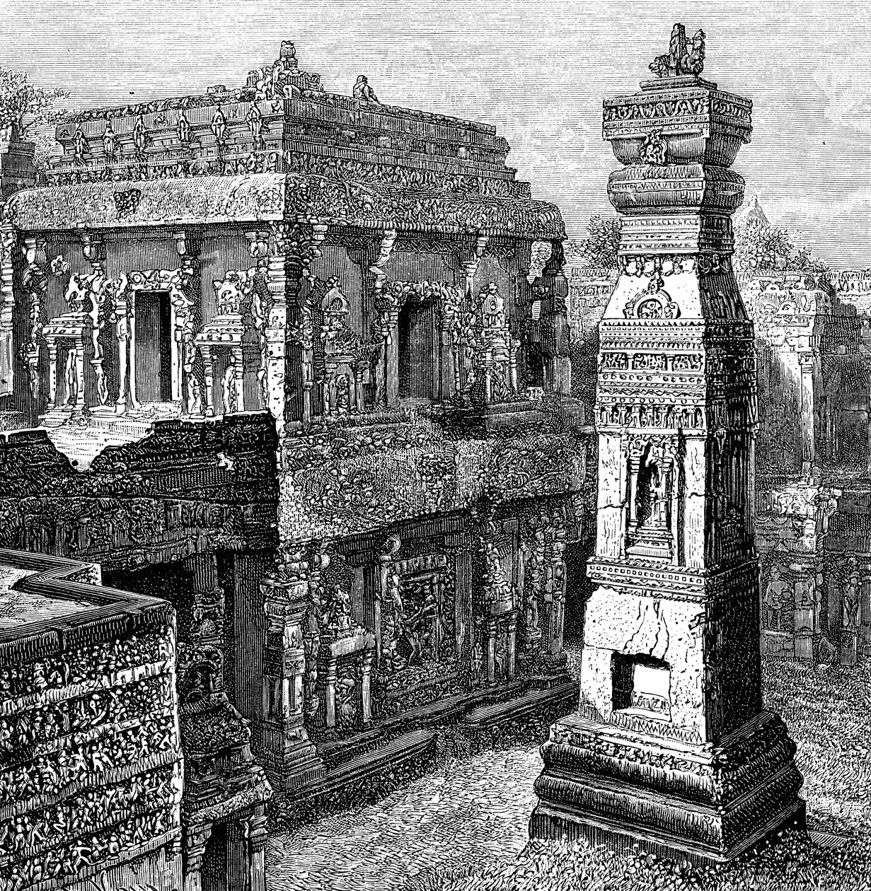 कैलाश पैलेस, एलोरा, भारत, 1895 द्वारा अज्ञात