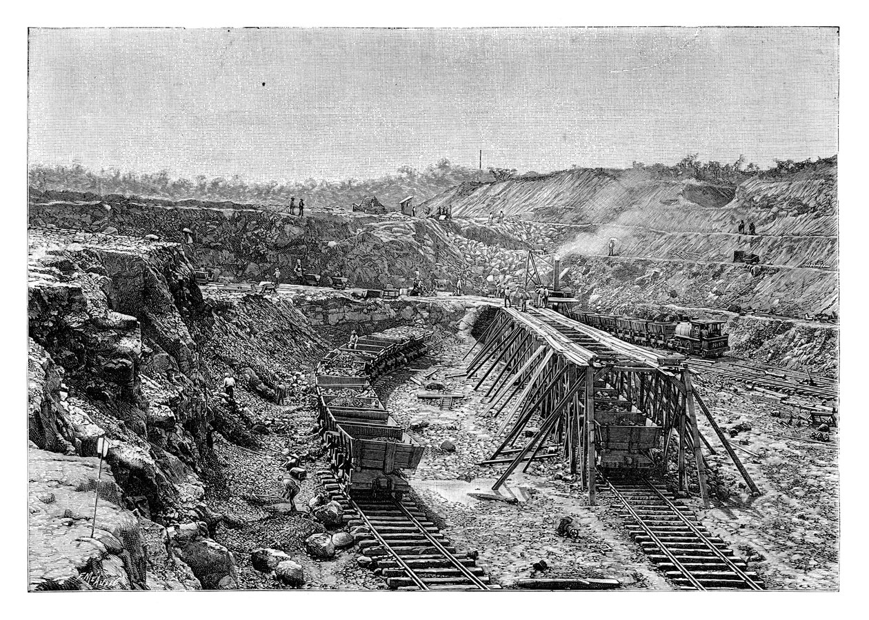 निर्माणाधीन पनामा नहर, c1890 द्वारा अज्ञात