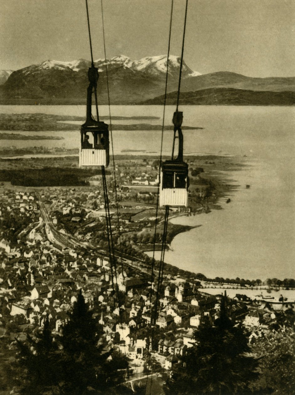 Pfänderbahn केबल कार, Bregenz, ऑस्ट्रिया, c1935। द्वारा अज्ञात