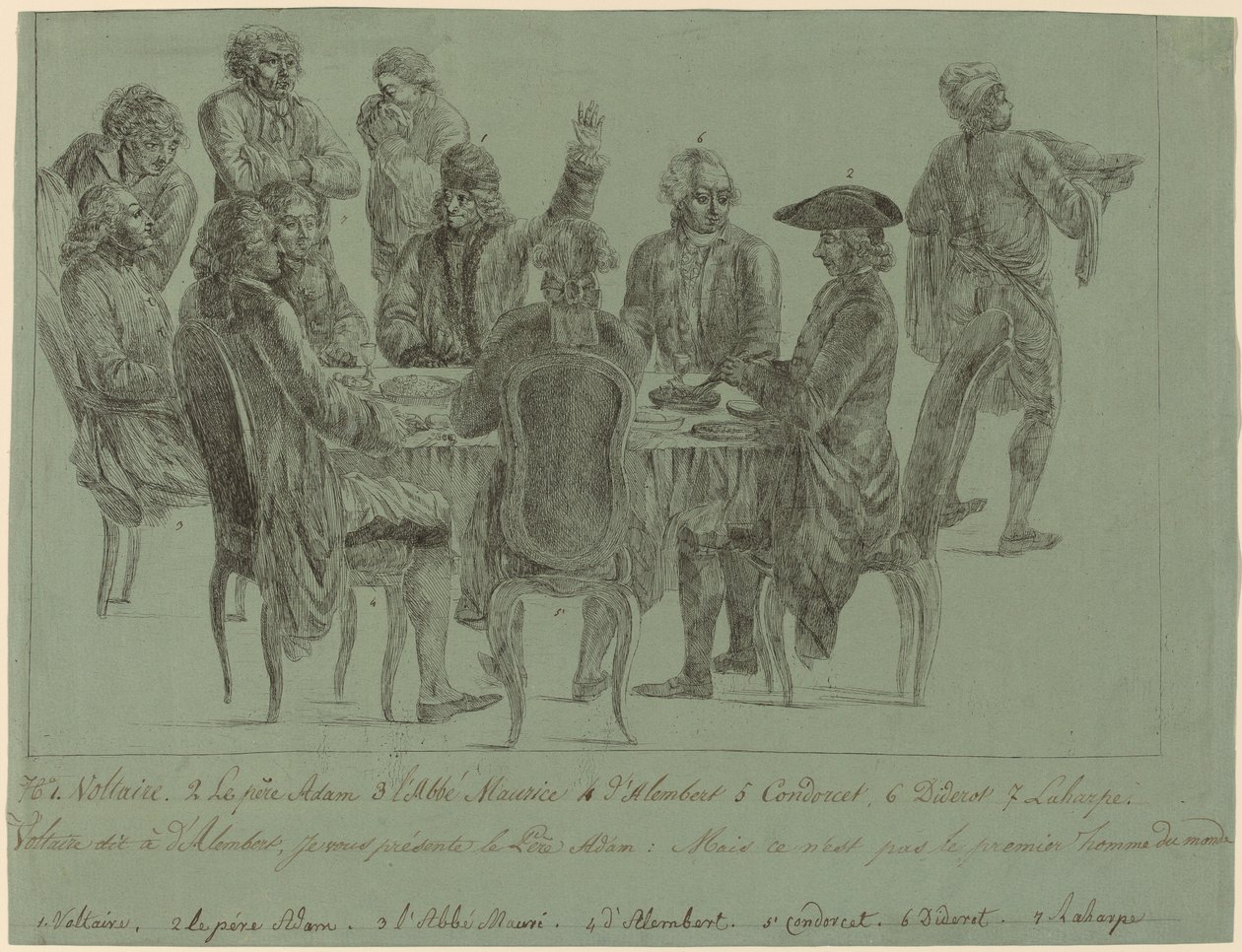दार्शनिकों का भोजन, 1772 के बाद। द्वारा अज्ञात
