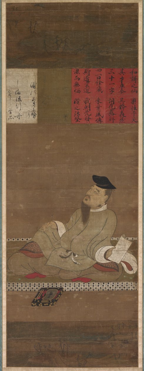 कवि काकीनोमोटो नो हिटोमारो, सी। 1300-1350। द्वारा अज्ञात