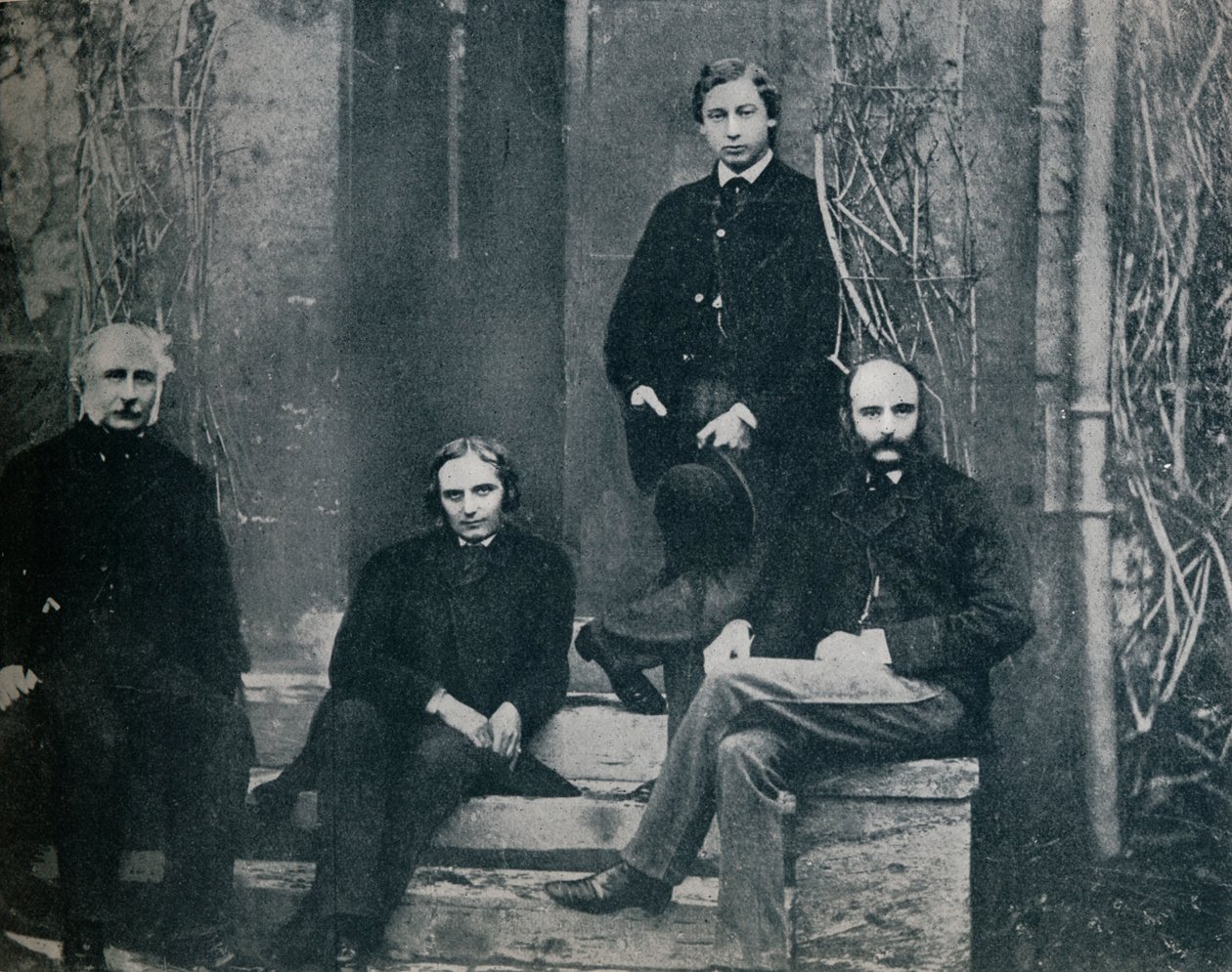 ऑक्सफोर्ड यूनिवर्सिटी में प्रिंस ऑफ वेल्स और उनके ट्यूटर्स, c1860 1910 द्वारा अज्ञात
