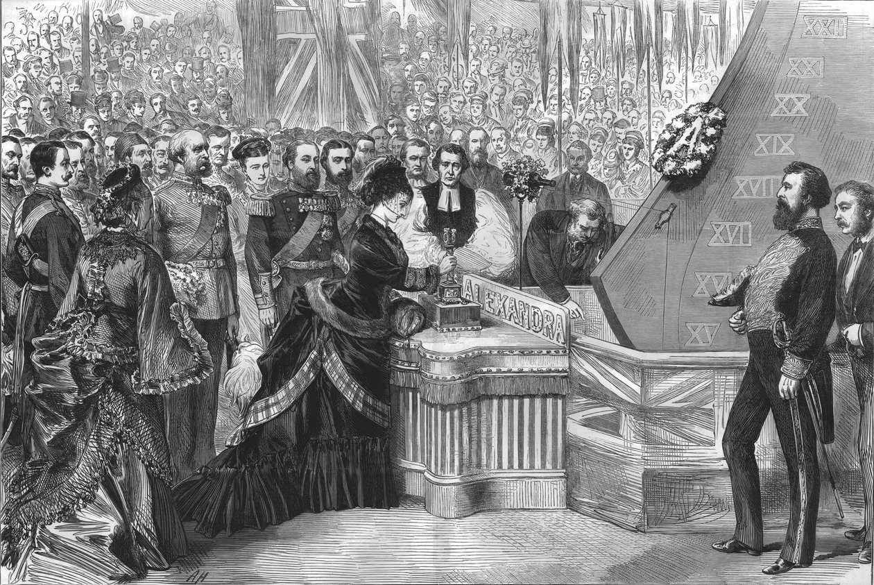 वेल्स की राजकुमारी ने नया आयरनक्लाड जहाज अलेक्जेंड्रा, 1875 में लॉन्च किया द्वारा अज्ञात