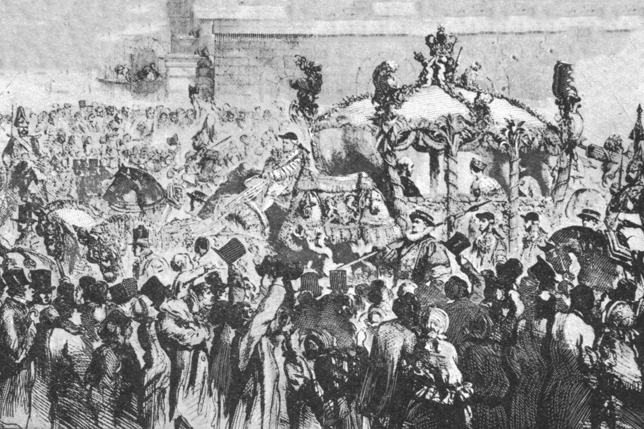 वेस्टमिंस्टर का जुलूस, 31 जनवरी, 1856, 1901। द्वारा अज्ञात