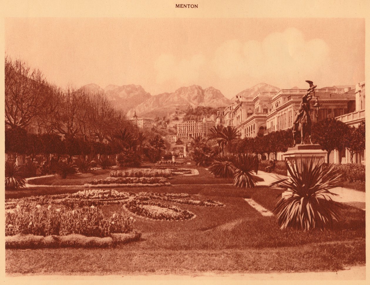 द पब्लिक गार्डन, मेंटन, 1930। द्वारा अज्ञात