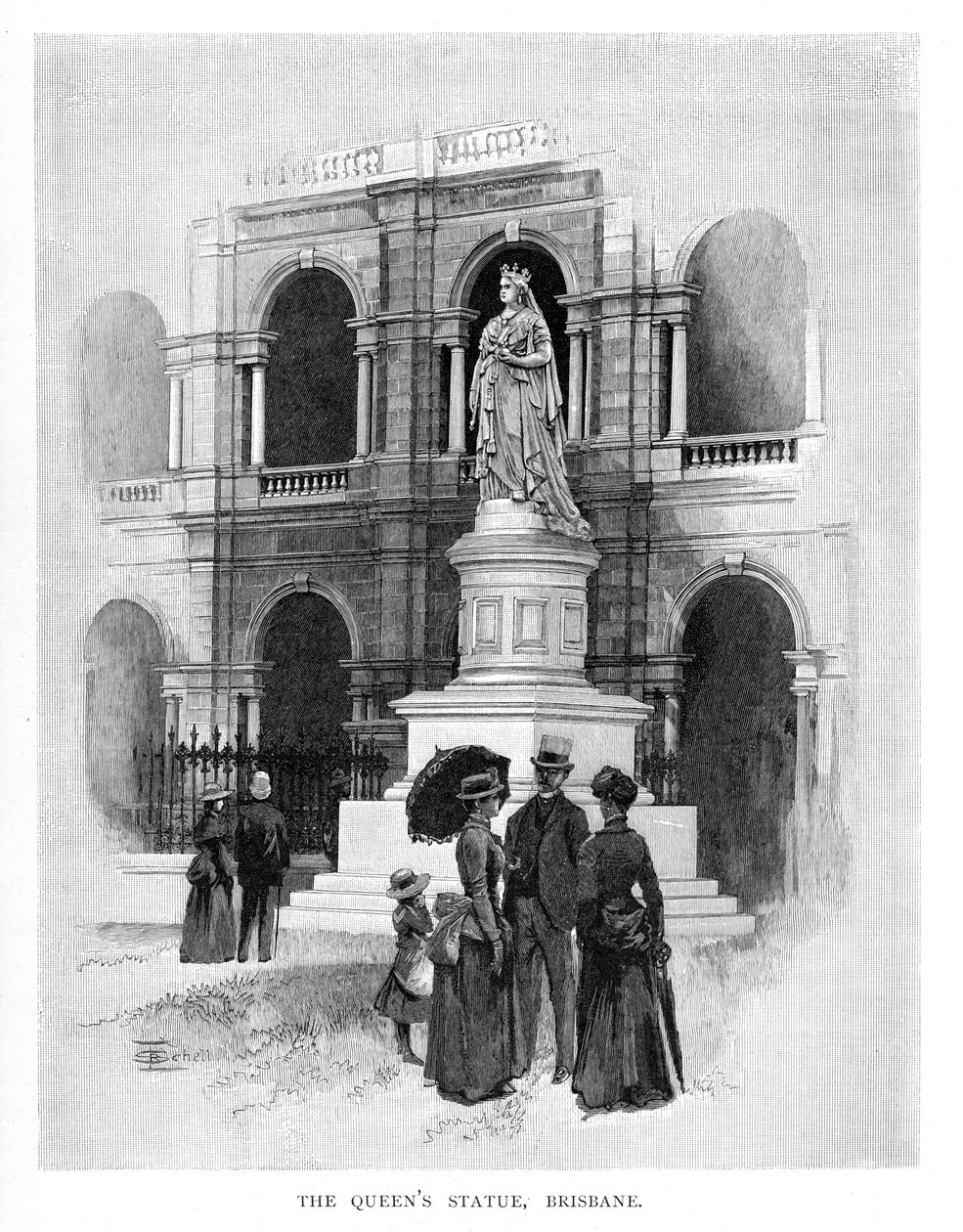 क्वींस स्टैच्यू, ब्रिस्बेन, ऑस्ट्रेलिया, 1886 द्वारा अज्ञात