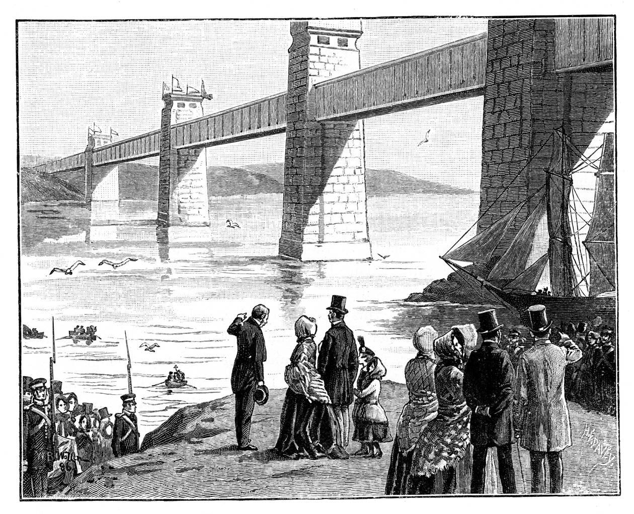 क्वींस ब्रिटानिया ट्यूबलर ब्रिज, वेल्स, c1888 पर जाएँ द्वारा अज्ञात